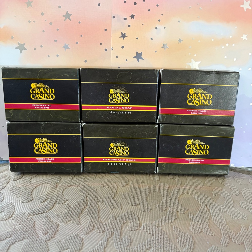 Vintage Grand Casino Soap Bars Lot of 6 French Milled Facial Bath Deodorant Soap